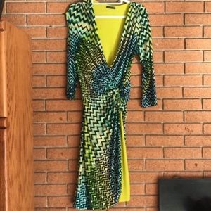 💚JOSIE NATORI💚DECOR PRINTED JERSEY DRESS💚